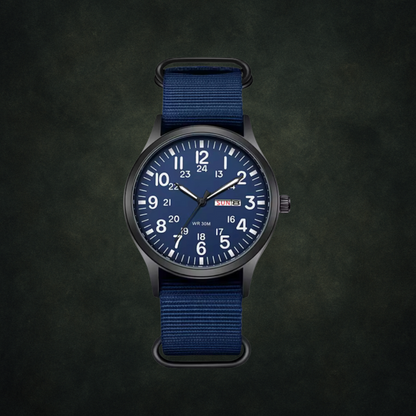 Durable Men’s Military-Style Watch – Waterproof, Scratch-Resistant, 42mm Dial – Green Black