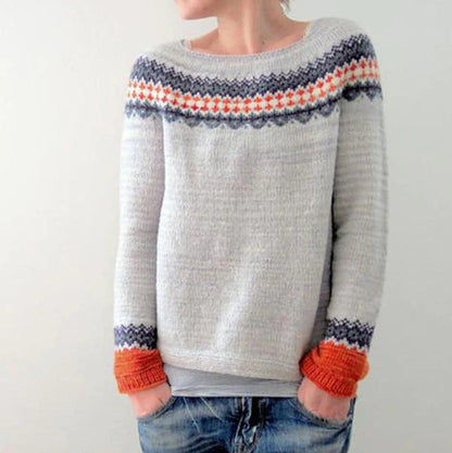 Pull doux pour femme à col rond - Coupe décontractée, maille duveteuse