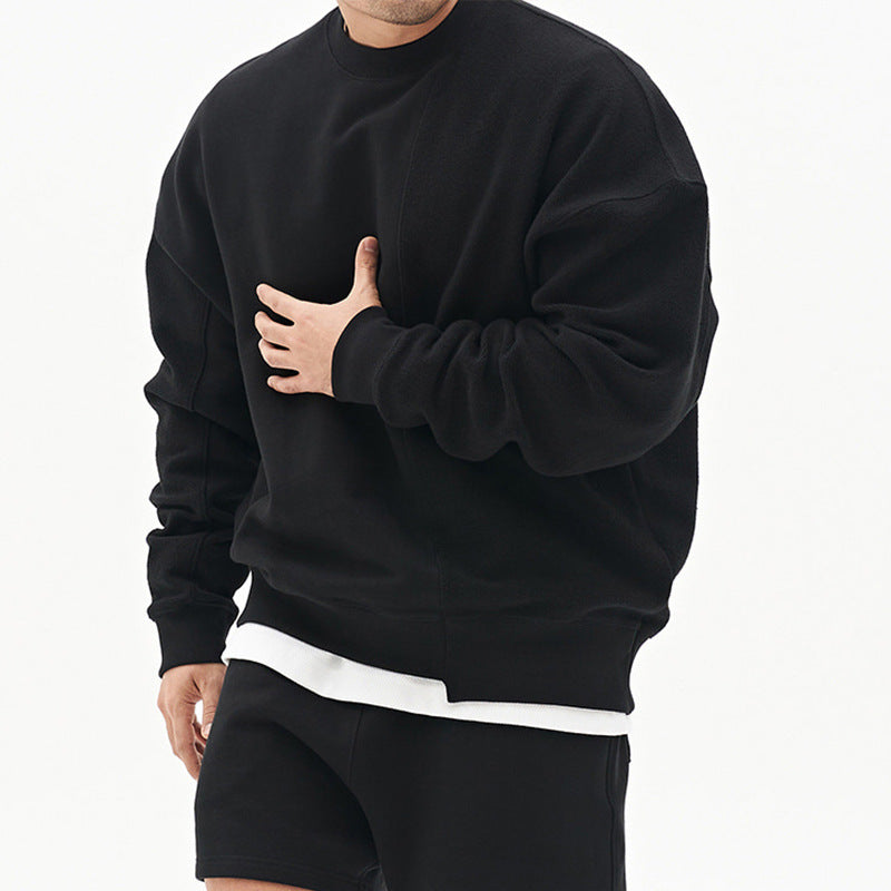 Oversized Mens Pullover Sweater - Crew Neck, Cotton, Casual