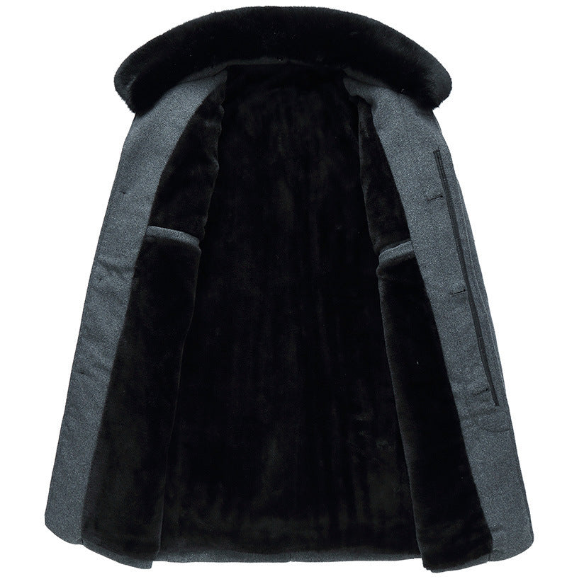 Warm Men's Wool Coat - Tailored Mid Thigh, Wool, For Winter