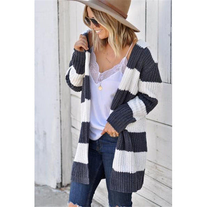 Warm Women’s Hooded Cardigan - Mid Length, Acrylic, Casual