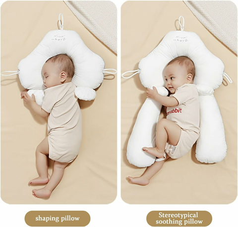 Organic Cotton U-Shape Baby Pillow - Soft & Safe Neck Support for Infants, Adjustable Hugbuddy Design for Cozy Sleep