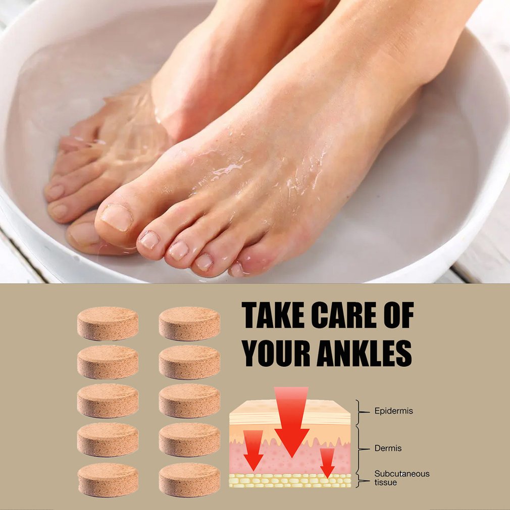 Ginger Infused Effervescent Foot Soak Tablets - Herbal Detox Spa Treatment for Relaxation