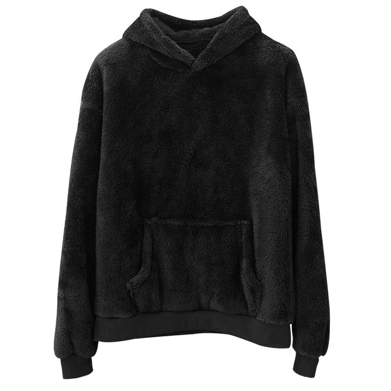 Soft Relaxed Men's Hoodie - Pullover, Double Velvet, Winter
