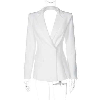 Taillierter Damenblazer - rückenfrei, minimalistisch, Polyester, ideal für Abendveranstaltungen oder formelle Anlässe