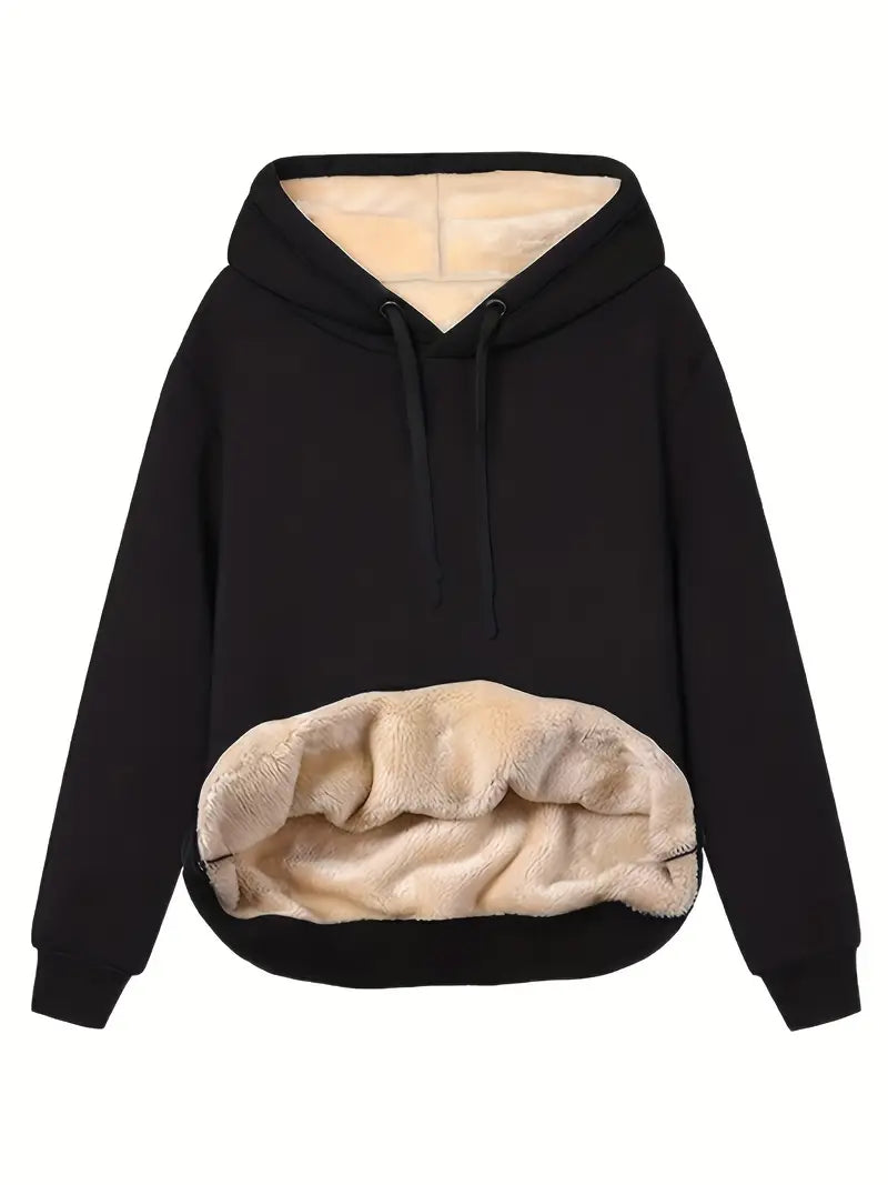 Warmer Gemütlicher Damen Kapuzenpullover - Locker Gefüttert mit Sherpa