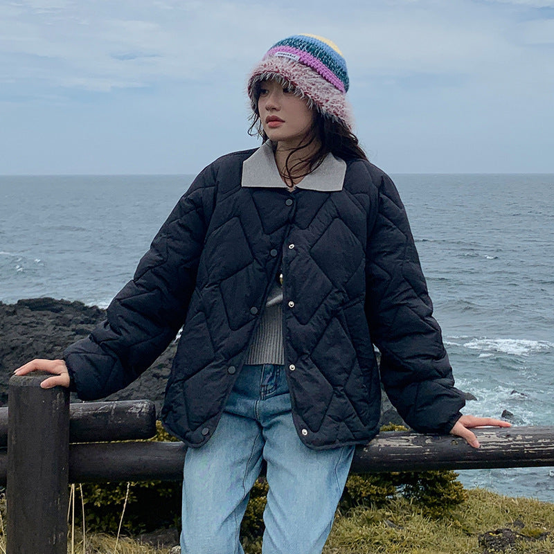 Lightweight Women’s Down Jacket - Boxy Short, Quilted, Casual