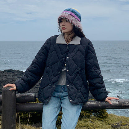 Lightweight Women’s Down Jacket - Boxy Short, Quilted, Casual