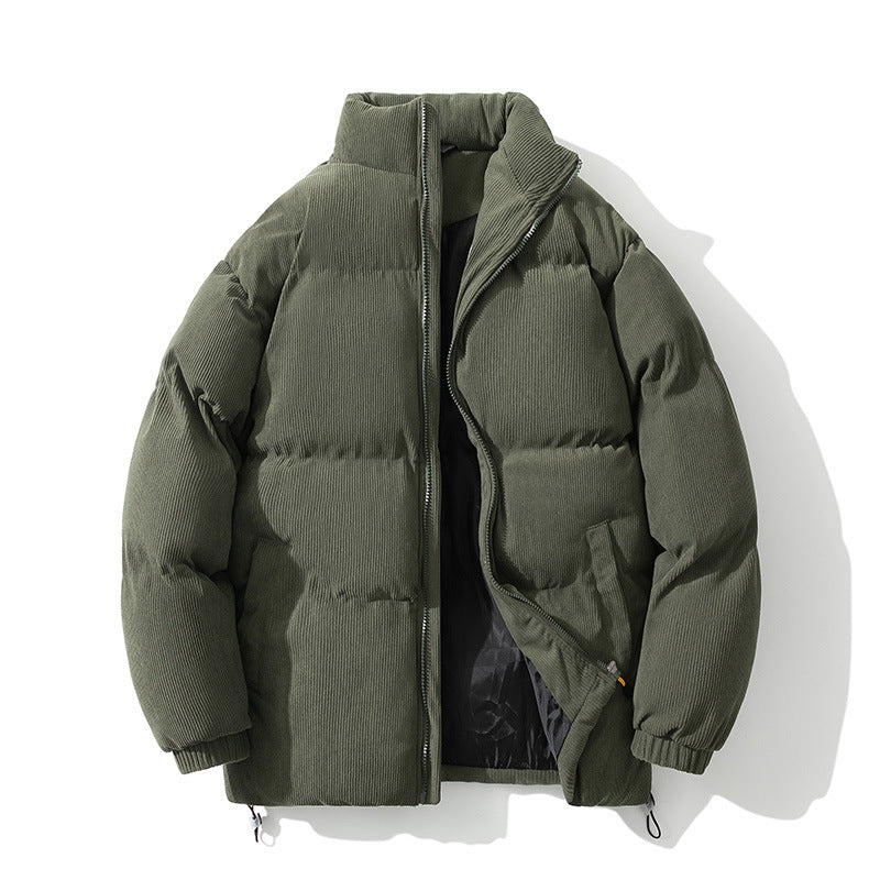 Isolierende Herren-Steppjacke - Boxy Stehkragen, Baumwolle