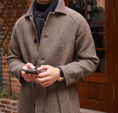 Warm Structured Men’s Mid Coat - Belted Wool Blend, City