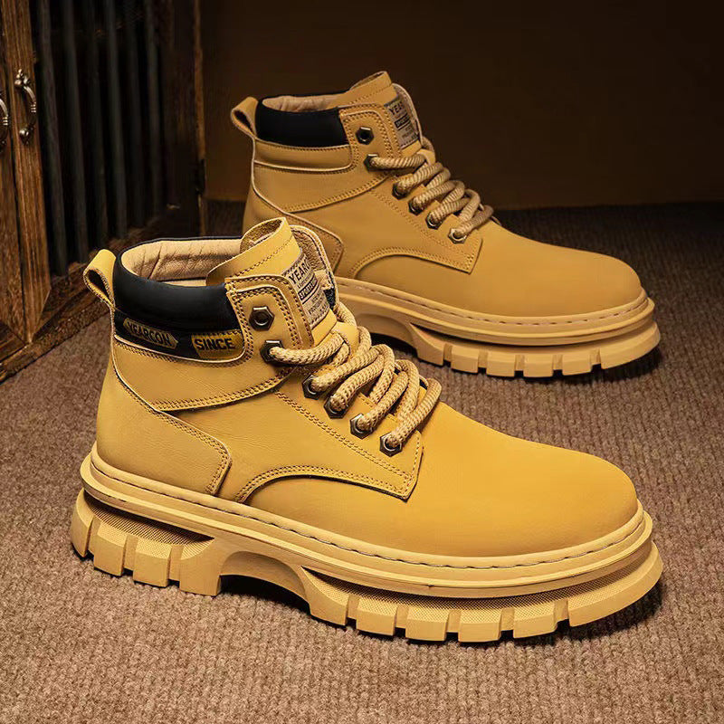 Supportive Classic Men High Top Boots - Chunky PU, Workwear