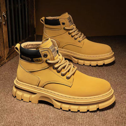 Supportive Classic Men High Top Boots - Chunky PU, Workwear