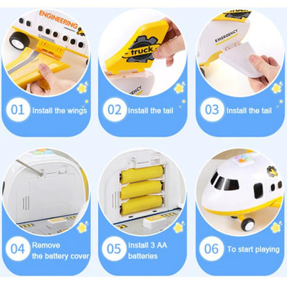 Ensemble de jouets avion XL Jeu de sauvetage d'urgence pour enfants Idée cadeau rentrée scolaire 2025