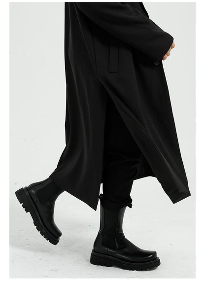 Lightweight Relaxed Men’s Overcoat - Long Polyester Spring