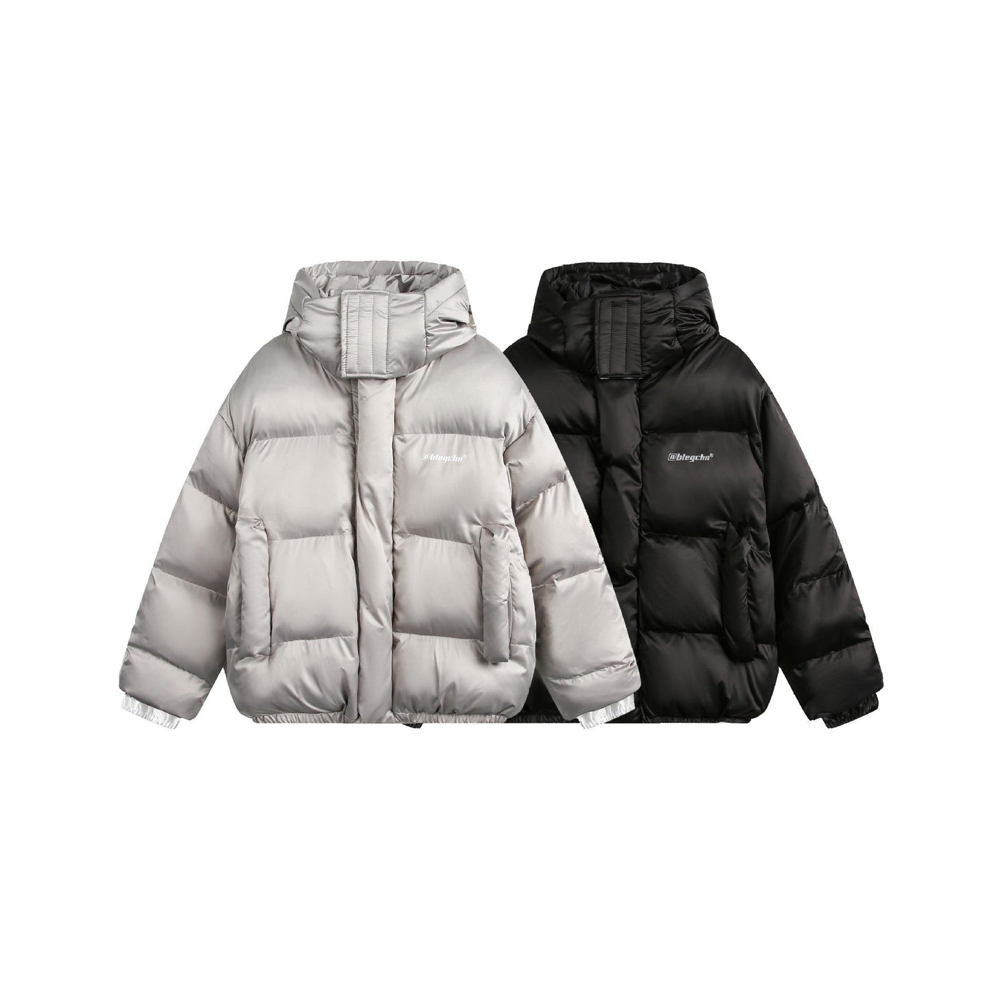 Warm Cozy Puffer Jacket - Oversized Boxy, Polyester