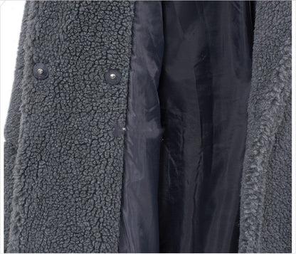 Warm Relaxed Women’s Wool Coat - Mid Length Wool Blend, City