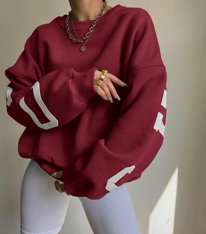 Oversized dame-sweatshirt - sænket skulder, bomuldsblanding