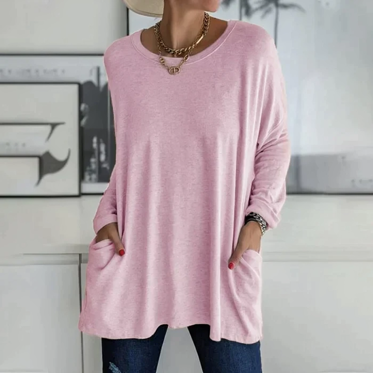 Soft Relaxed Women’s Tunic Pullover - Oversized, Knit Casual