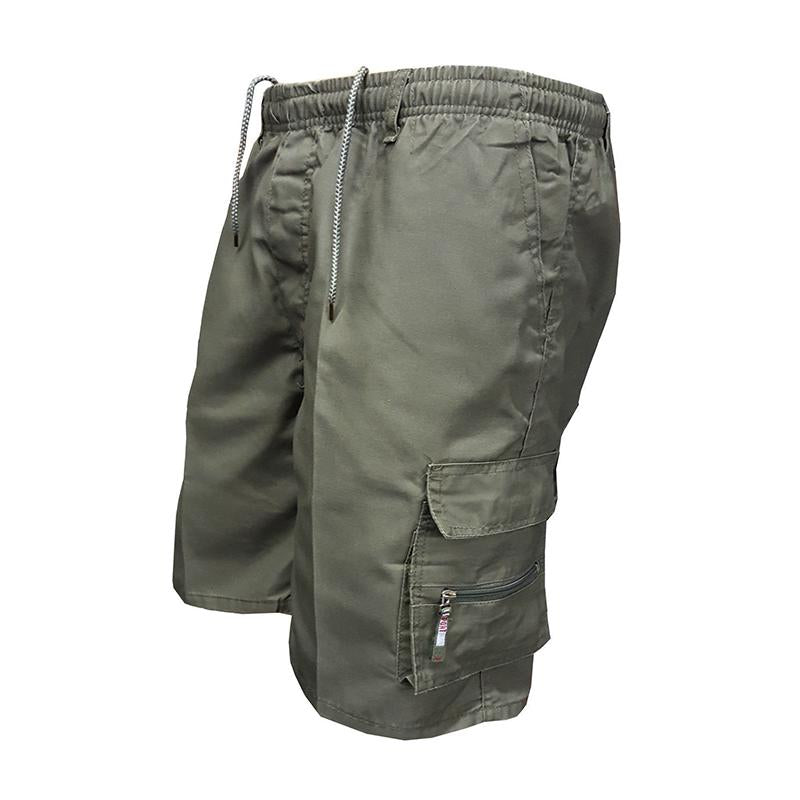 Men's Cargo Shorts with Elastic Waist, 6 Pockets, Cotton Blend for Comfort and Versatile Style-2
