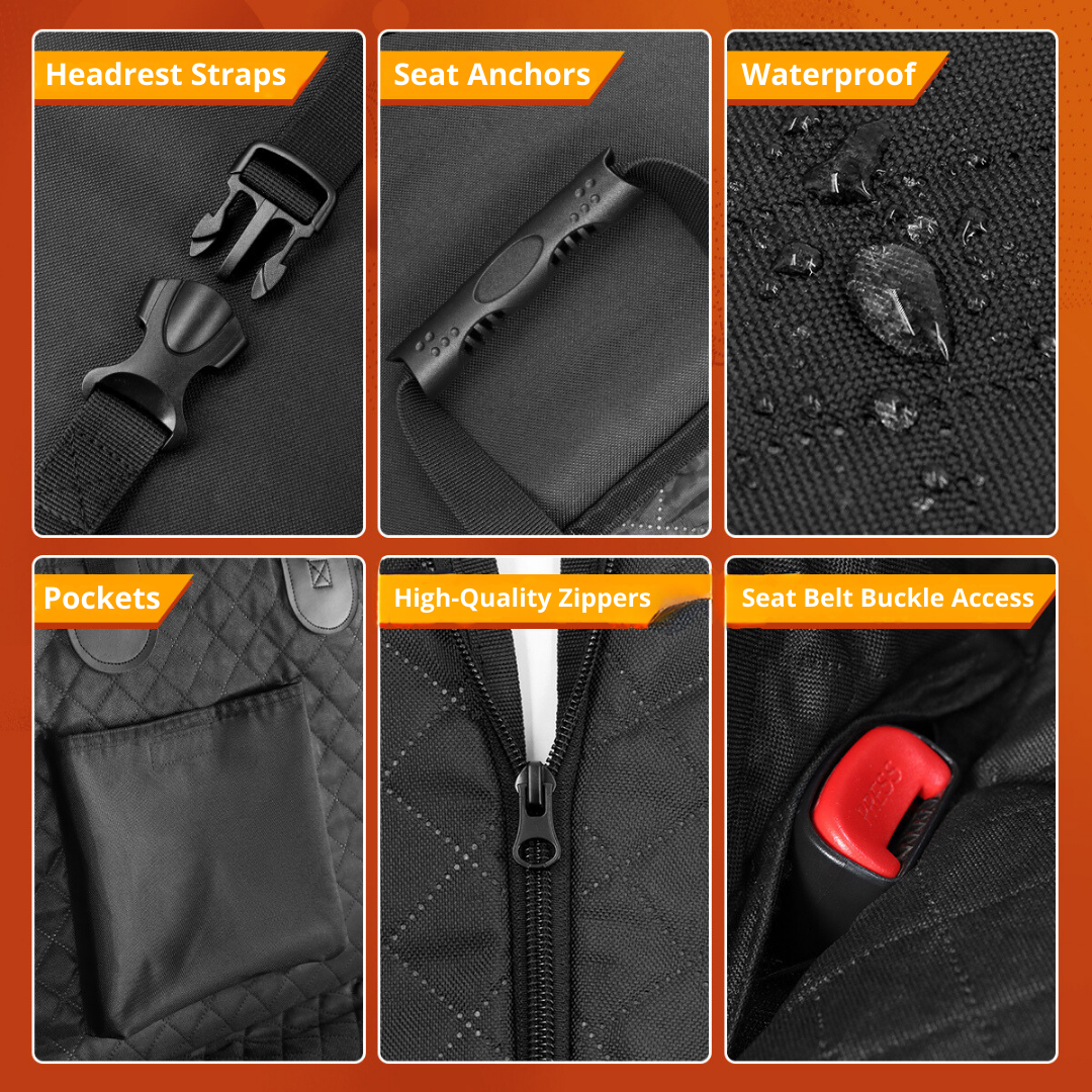 Copertura per Seggiolino Auto Amaca Impermeabile Protettore con Tasche Portaoggetti e Finestra in Rete per Auto e Camion Regalo Autunno 2025