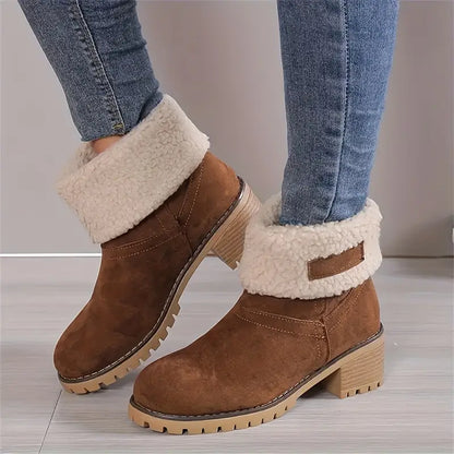 Warm Cozy Women’s Ankle Boots - Platform, Fleece Lined