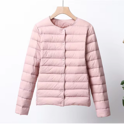 Lightweight Flattering Womens Down Jacket - Short Quilted