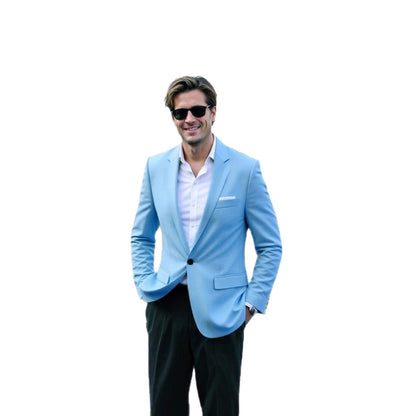 Fitted Men's Blazer – Slim-Fit, Patch Pockets With Flaps, Polyester Blend, Casual Wear