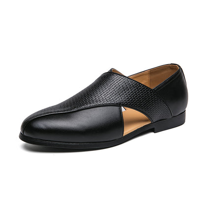 Atmungsaktive Herren-Slipper – gewebtes PU-Obermaterial, lässiges Sommerschuhwerk für den täglichen Weg zur Arbeit