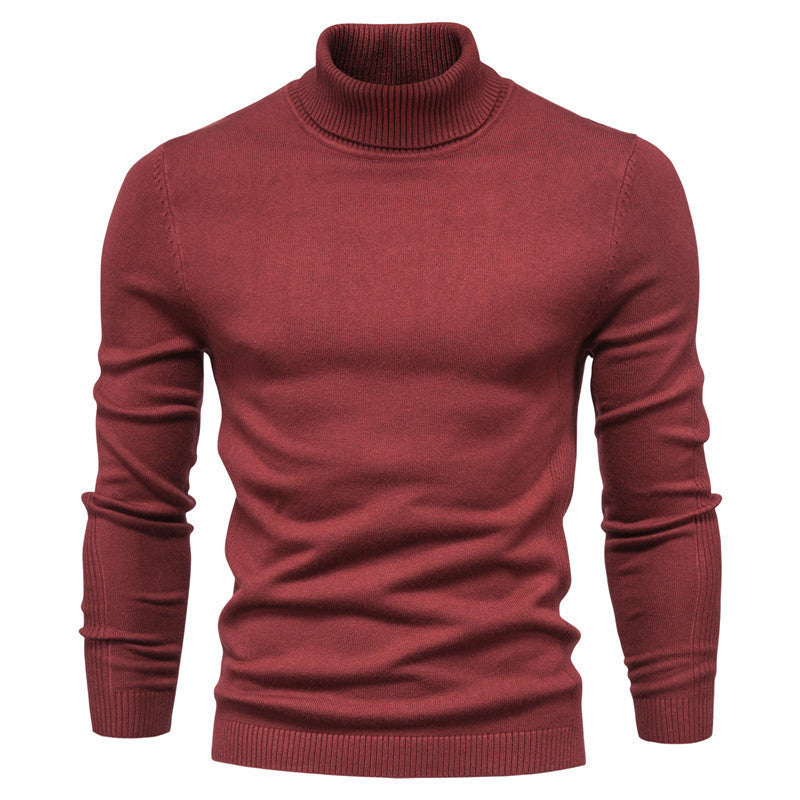 Blød herre rullekrave sweater - slim fit viskose vinter