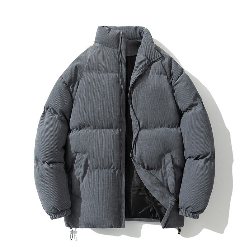 Isolierende Herren-Steppjacke - Boxy Stehkragen, Baumwolle