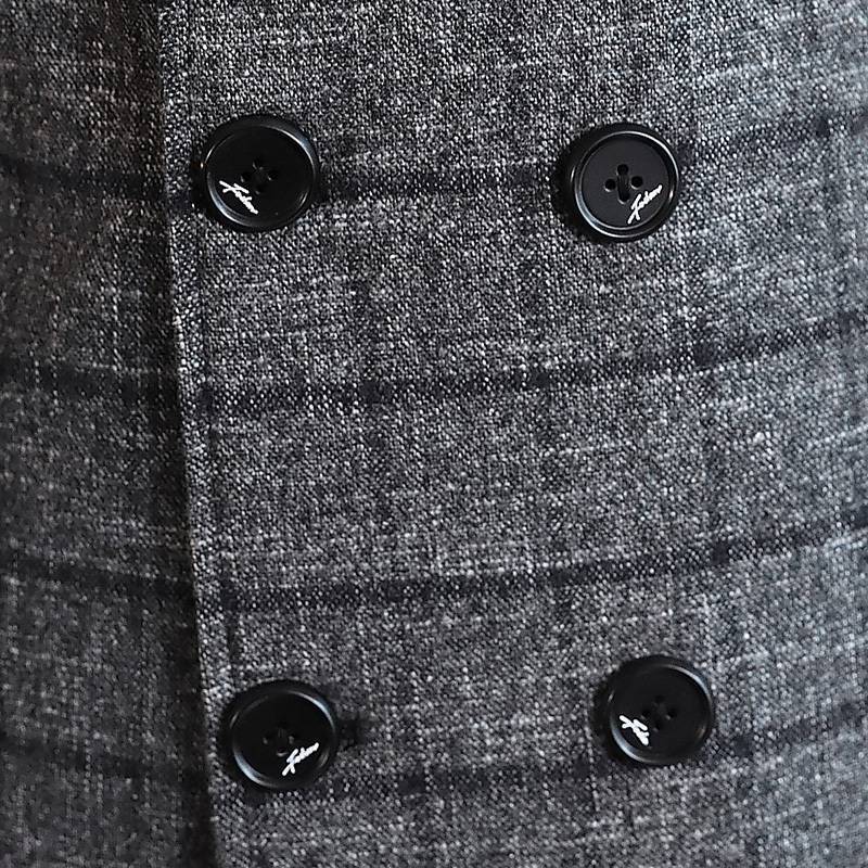 Fitted Men's Trench Coat - Double Breasted Polyester