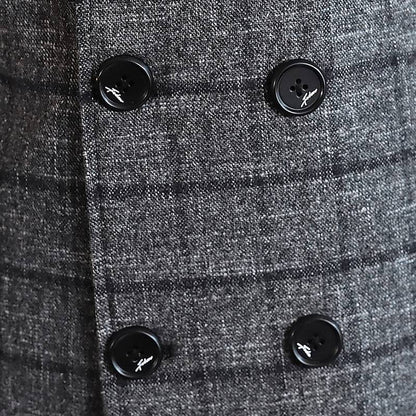 Fitted Men's Trench Coat - Double Breasted Polyester