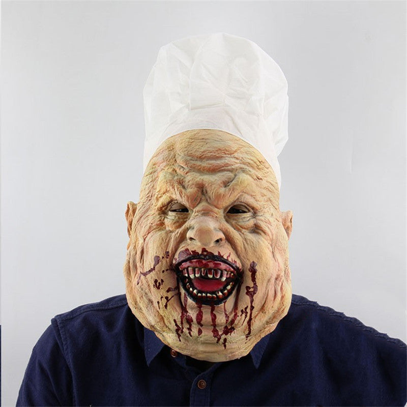 Maschera da Chef di Halloween Maschera da Orrore Insanguinata a Tutto Volto per Adulti