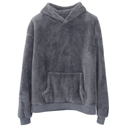 Soft Relaxed Men's Hoodie - Pullover, Double Velvet, Winter