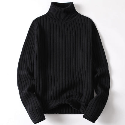 Warm Men Women Turtleneck Sweater - Slim Ribbed Knit