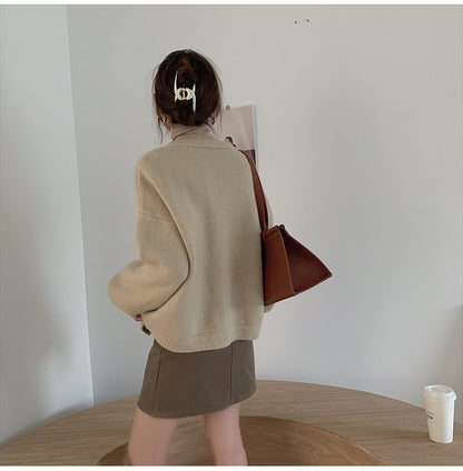 Soft Cozy Women Cardigan - Relaxed Tube, Knit, Office