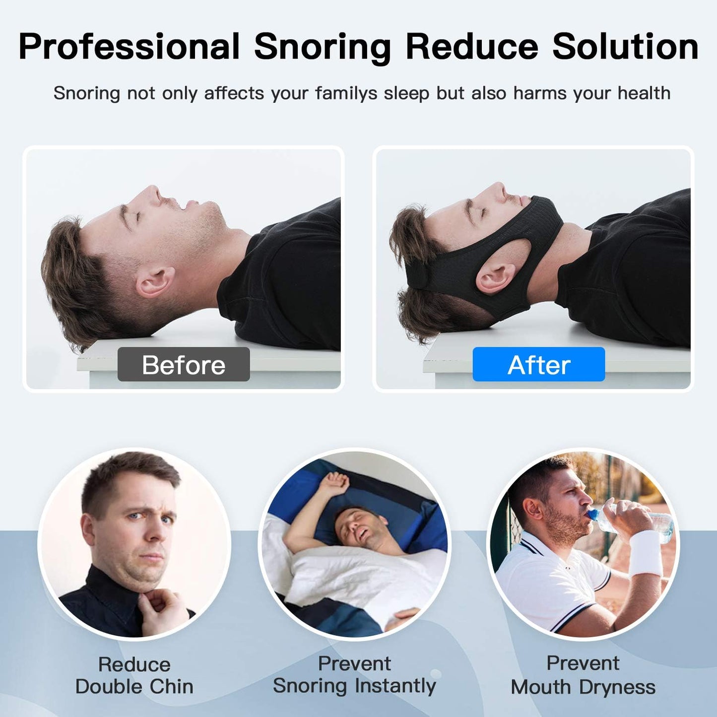Anti Snoring Chin Strap Breathable Sleep Apnea Aid 2025