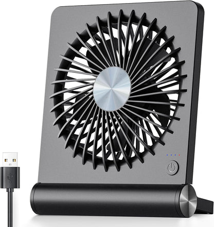 Ventilador de escritorio ultra silencioso con alimentación USB C, compacto, pivote de 220 grados, ahorro de espacio, enfriamiento personal, regalo para otoño de 2025