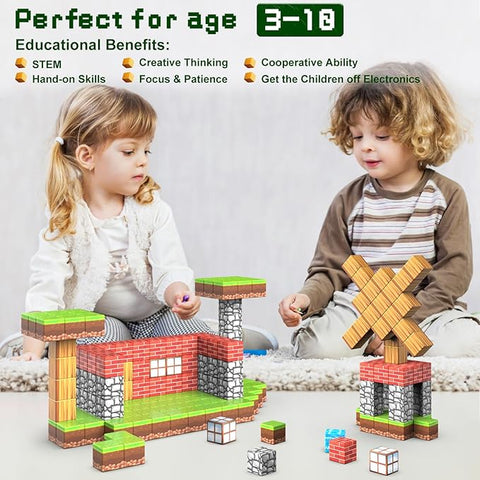 Set di mattoncini magnetici per bambini - Cubi sensoriali STEM Montessori per bambini piccoli, regalo educativo per ragazzi e ragazze