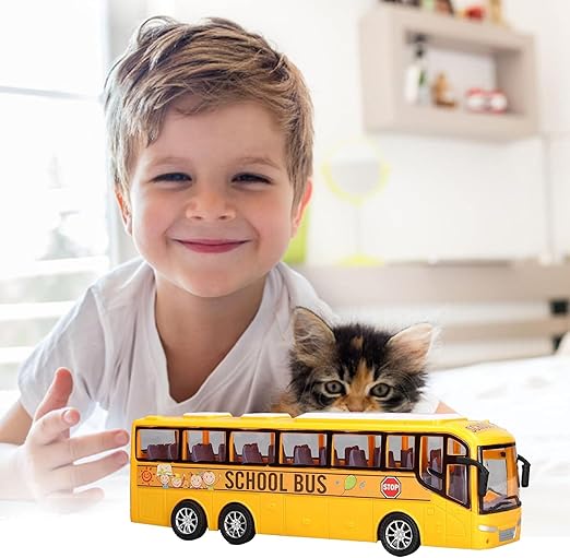 Remote Control Electric Tour Bus - Scale RC Vehicle with Lights for Kids, School & City Fun