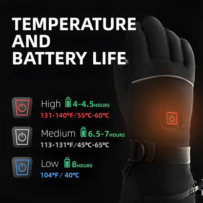 Opvarmede handsker Batteridrevne opvarmede vinterhandsker 8 timers varme