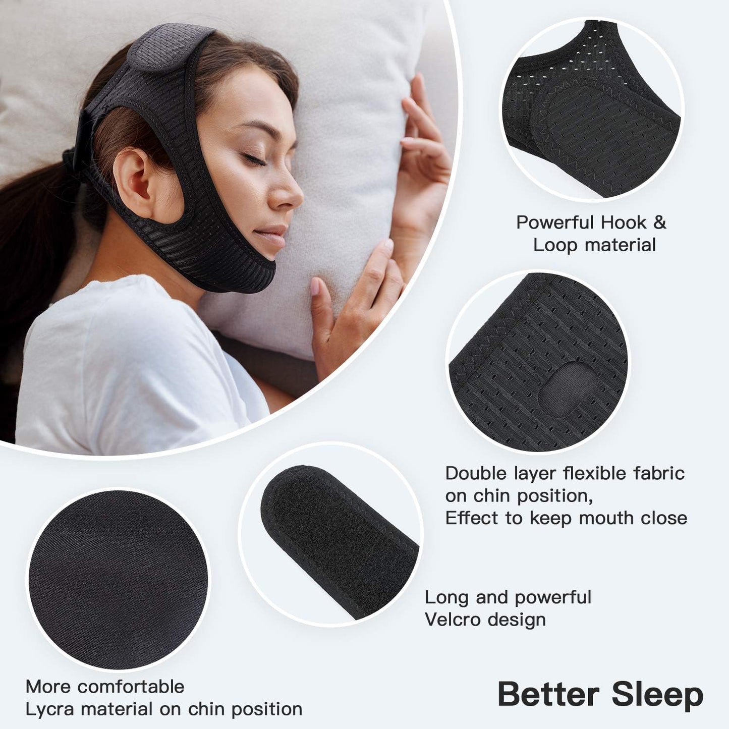 Anti Snoring Chin Strap Breathable Sleep Apnea Aid 2025