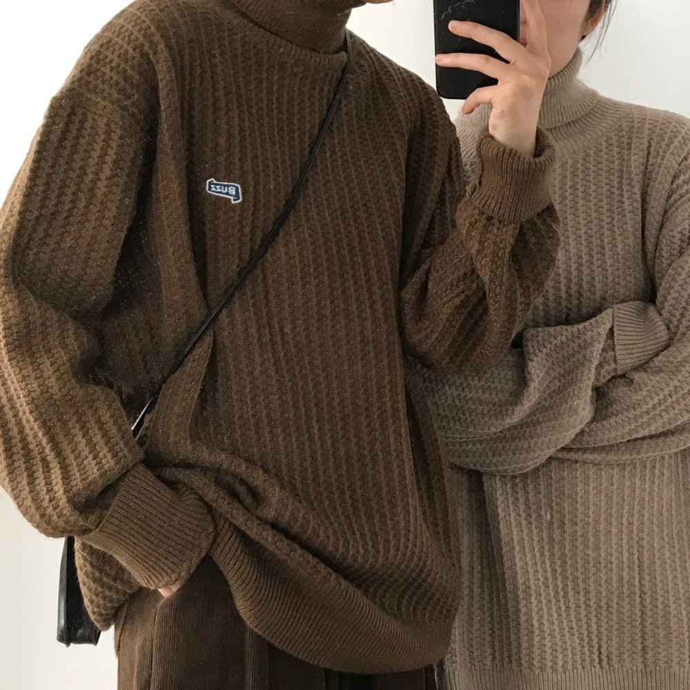 Oversized Unisex Sweater – Turtleneck, Knit, For Layering