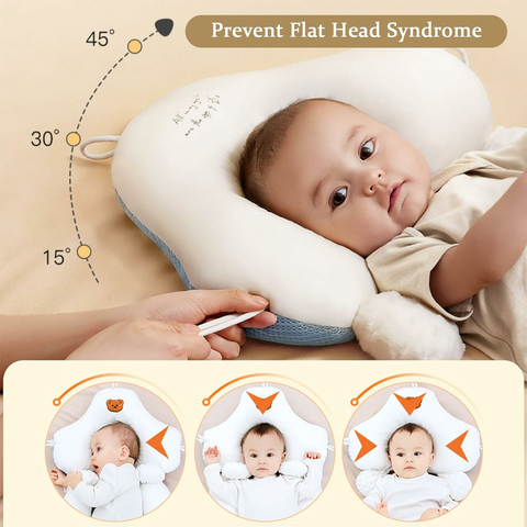 Organic Cotton U-Shape Baby Pillow - Soft & Safe Neck Support for Infants, Adjustable Hugbuddy Design for Cozy Sleep