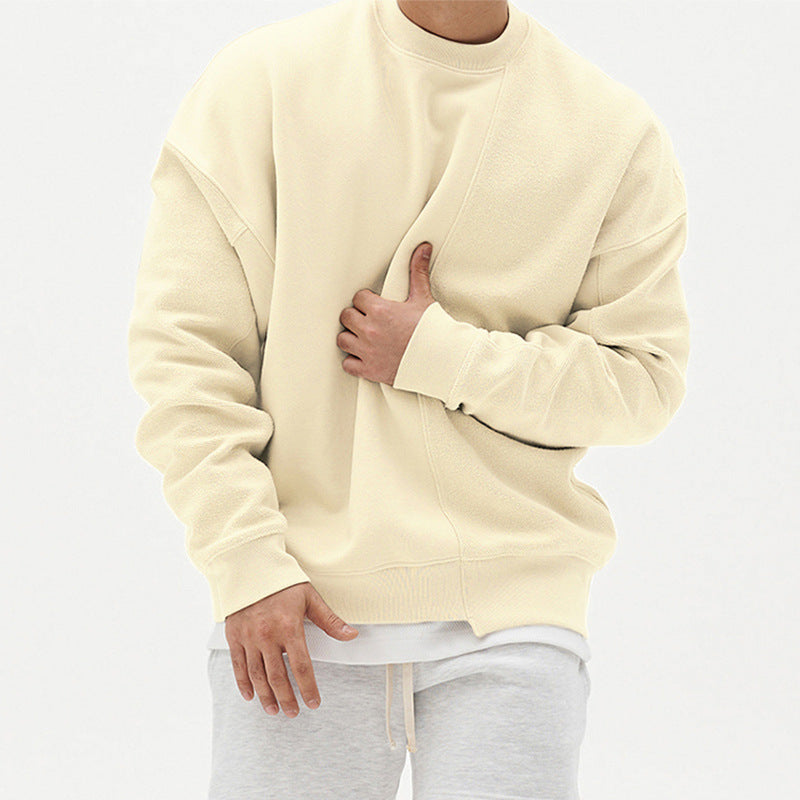 Oversized Mens Pullover Sweater - Crew Neck, Cotton, Casual