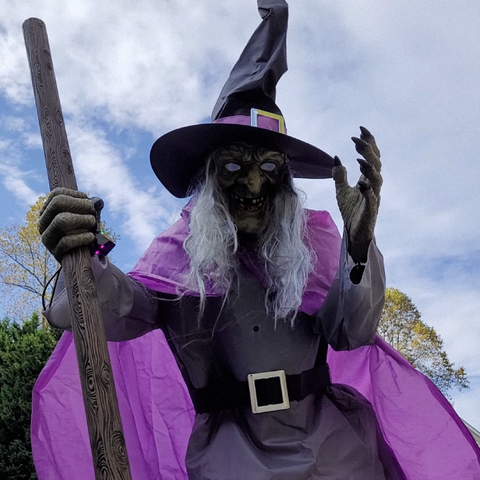 6-Foot Flying Witch Halloween Yard Decoration – Scary Outdoor Prop with Floating Effect, Easy Setup