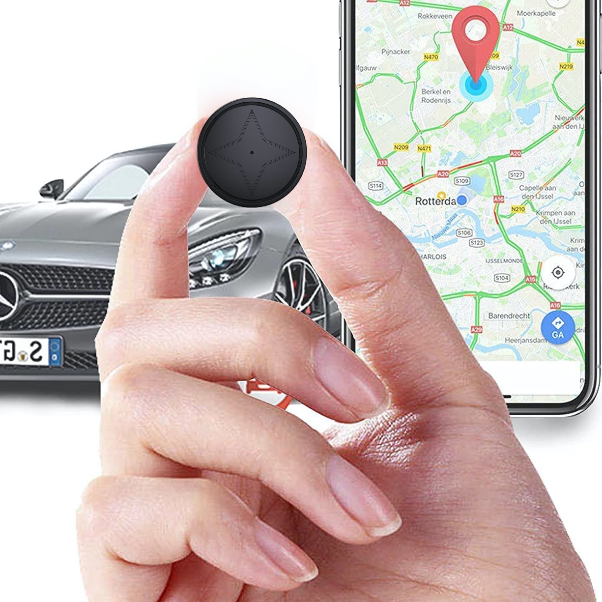 Magnetic GPS Tracker for Cars - Real-Time Vehicle Tracker with Noise Reduction & Long Battery Life, Ideal for Fleet Management & Anti-Theft Solutions