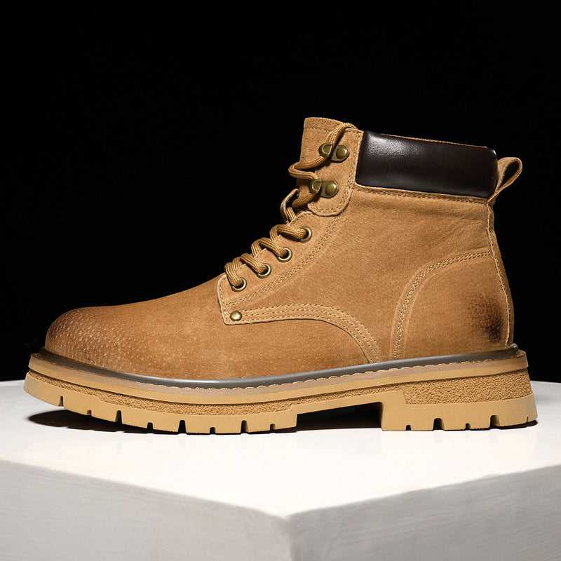 Durable Men's Hiking Boots - Suede Workwear For Fall