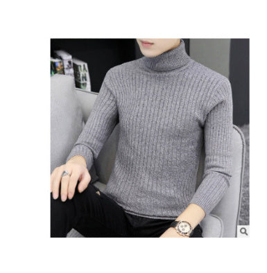 Eng anliegender Herren-Rollkragenpullover – Slim Fit, Zopfmuster, Winter
