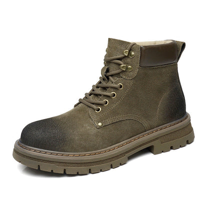 Durable Men's Hiking Boots - Suede Workwear For Fall
